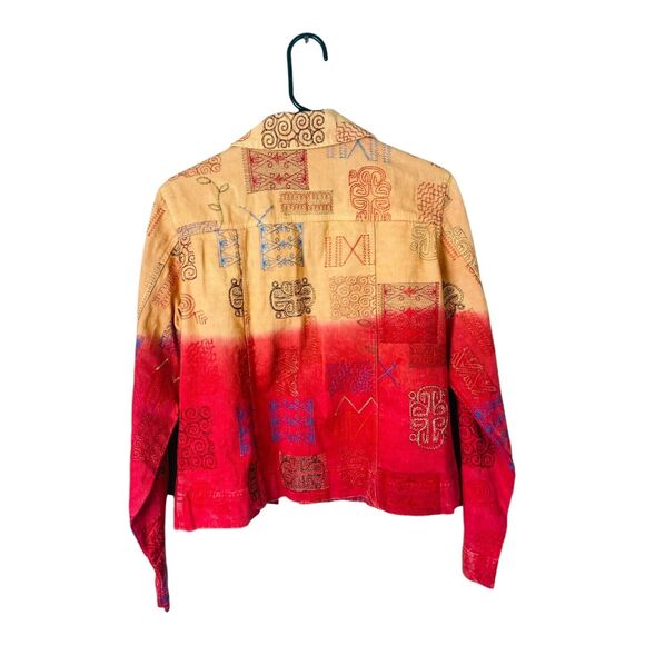 Vintage Coldwater Creek Womens Ombre Embroidery Geometric Button Jacket Small - Picture 5 of 8